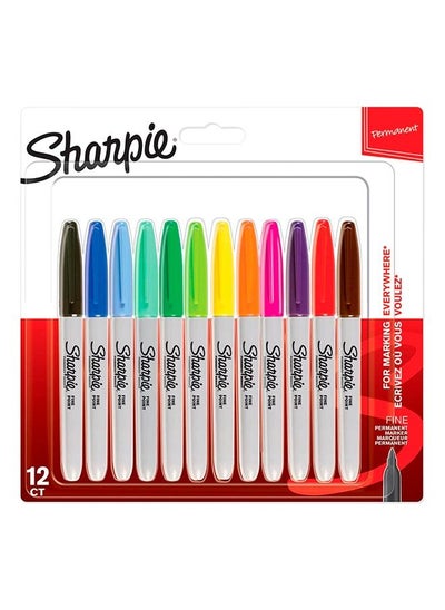 Buy Sharpie Permanent Marker Fine Tip 12 Pieces in UAE