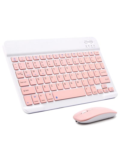 Buy Ultra-Slim Bluetooth Keyboard and Mouse Combo Rechargeable Portable Wireless Keyboard Mouse Set for Apple iPad iPhone iOS 13 and Above Samsung Tablet Phone Smartphone Android Windows in UAE