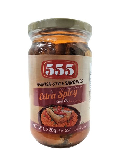 Buy Spanish Style Sardines In Extra Spicy Corn Oil 220grams in UAE