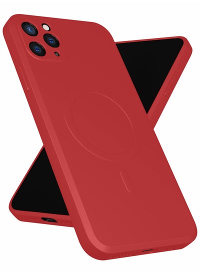 اشتري Protective Phone Case for iPhone 11 Pro Compatible with MagSafe, Red في الامارات