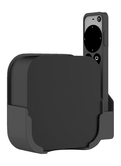 Buy Wall Mount Bracket for Apple TV 4K with Remote Control Holder and Silicone Protective Case (Black) - Complete Set for Secure and Stylish TV Setup. in UAE