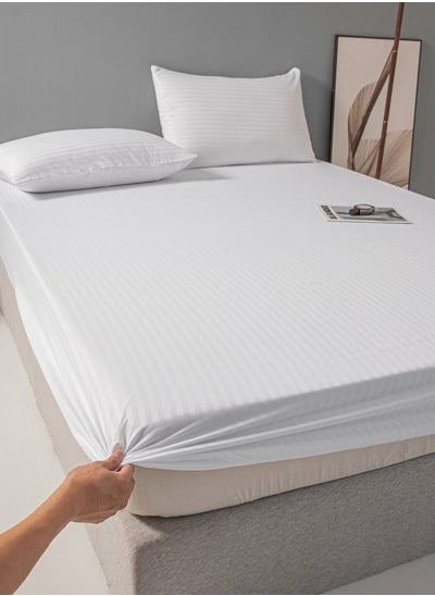 Buy 3 Piece Set Bedsheet With 2 Pillow Cases White in UAE