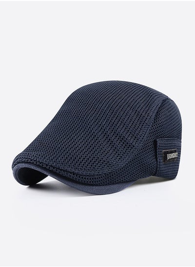 اشتري New Style Mens Beret Cap Newsboy Hat Adjustable Irish Cabbie Gatsby Cap Mesh Breathable Driving Hat Outdoor Sun Protection  Classic Beret Dark Blue في السعودية