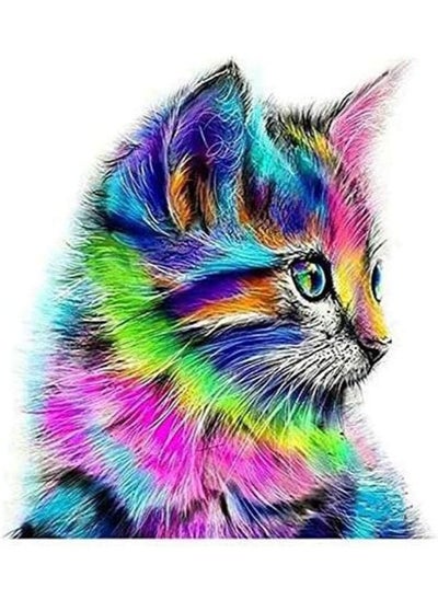 اشتري Colorful Cat 5D Diamond Painting Diy Paint By Kit Craft Home Wall Decor 30 X Cm في الامارات