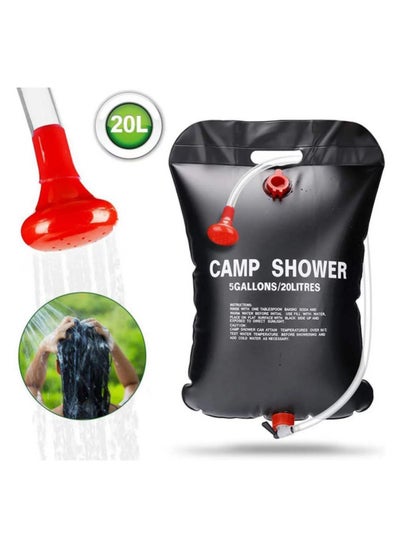 Buy Solar Shower Bag 5 Gallons/20L Portable Camping Shower Bag for Outdoor Camping Traveling Hiking Beach Swimming in UAE