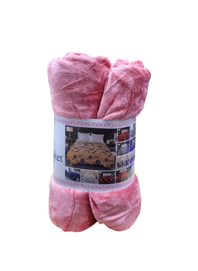 اشتري Fleece Blanket-200X230Cm-Double-Soft-Fluffy Blanket-Warm For Sofa And Bed-Easy To Carry-Pink Colour في الامارات