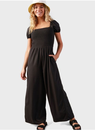 Buy Puff Sleeve Jumpsuit in Saudi Arabia