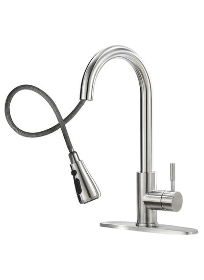 Buy Extendable Kitchen Faucet Stainless Steel Kitchen Tap for Kitchen with Extension Two way spray-Single Handle Faucet 360 Degree Rotating Kitchen Tap in UAE