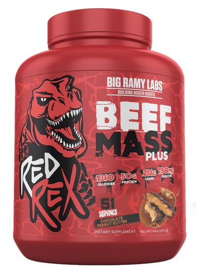 Buy Red Rex Beef Mass Plus, High Calories ,Chocolate Peanut Butter, 6 LB in UAE