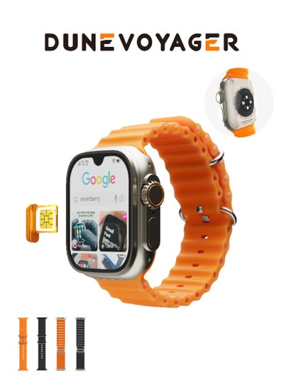 Buy 4G SIM Android Smart Watch with 2.2-inch Display, 4GB RAM, 64GB ROM, IP68 Waterproof, 4 Straps, Built-in WiFi, GPS, Bluetooth, and Fitness Tracker – Supports Google Store for App Downloads in Saudi Arabia