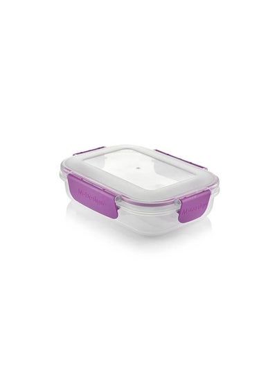 Buy 600ml Food Container Clear with Purple Clips in Egypt