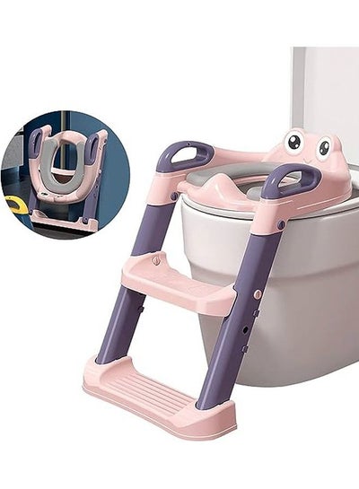 Buy Children's Stairway Collapsible Toilet Seat - Pink in Saudi Arabia