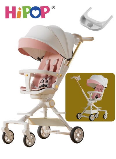 Buy 2 In 1 Strollers for Infant and Kids,with Rotating Seat and Spring Shock Absorber,Food Tray,Sturdy and Foldable Design,One Step Folding Baby Stroller in UAE