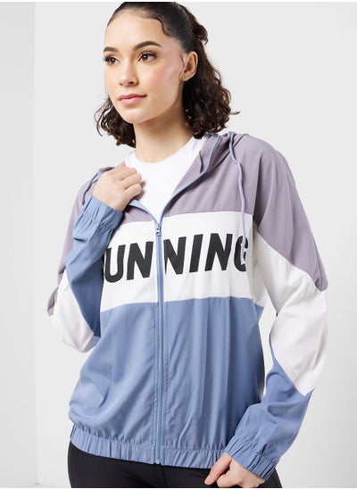 Buy Zip Front Colorblock Athletic Jacket in Saudi Arabia