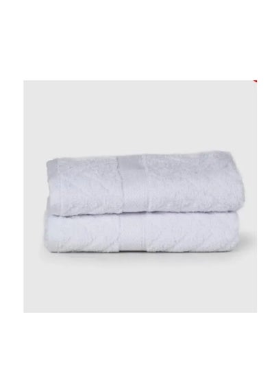 Buy ARIIKA Plaza White Hand Towels Soft, Absorbent, Durable, Elegant, Easy Care - Set of 2 in UAE