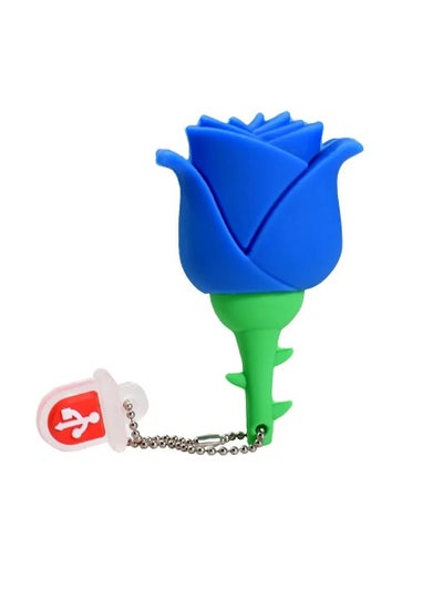 Buy USB Flash Drive, USB 2.0 Creative Rose U Disk, Compact And Portable Data Storage Device, Fast Speed Data Transfer Colorful Flower Keychain Memory Stick, (1pc, 64GB, Blue) in Saudi Arabia