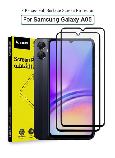 Buy 2 Pieces Samsung Galaxy A05 Screen Protector – Premium Edge to Edge Tempered Glass, High Transparency, Delicate Touch, Anti-Explosion, Smooth Arc Edges, Easy Installation in Saudi Arabia