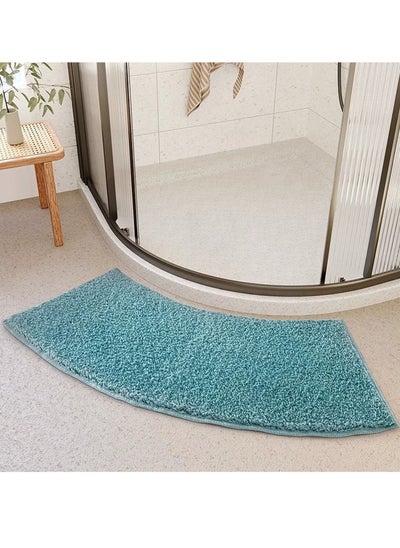 اشتري Tycom Bath Mat Super Absorbent Bathtub Mat with Non-Slip Anti Slip Bathroom Floor Mats and Quick Dry Bath Rug Thickened Soft Easier Clean Carpet 40 By 100 CM Curved Blue. في الامارات