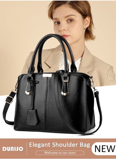 Buy Women's Handbag with Removable Shoulder Strap, Soft PU Leather Elegant Tote Bag, Large Capacity Tote Shoulder Bag, Fashion Ladies Satchel Bag for Office Travel Daily in Saudi Arabia