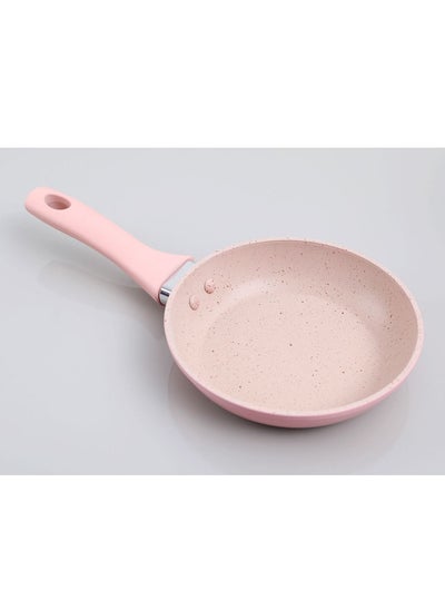 Buy 14cm Non Stick Marble Coating Frying Pan Pink in UAE