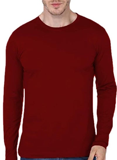 Buy Cotton T-Shirt Crew Neck Long Sleeves in Egypt