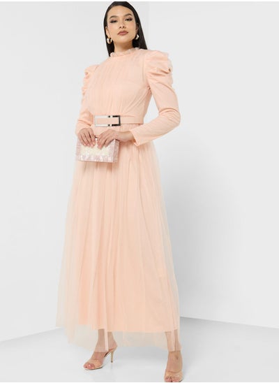 Buy Belted Tulle Dress in Saudi Arabia