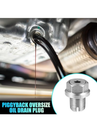 اشتري 1 Set M14.1-1.25 x 15mm Oversize Piggyback Oil Drain Plug Stainless Steel Self Tapping Oil Pan Thread Repair Kit for Car Motorcycle Silver Tone في الامارات