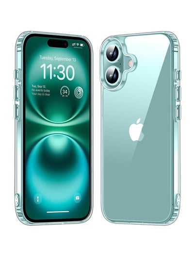 Buy Case for iPhone 16 Case Crystal Clear, [ Never Yellow Technology ] [ 12FT Mil-Grade Protection ] Transparent Slim Cover Women Men iPhone 16 Phone Case (Clear) in UAE