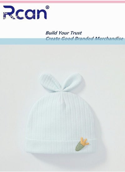 Buy Newborn Cute Baby Fetal Cap Soft Warm Baby  Hat Cotton 0-3 Months Blue in Saudi Arabia