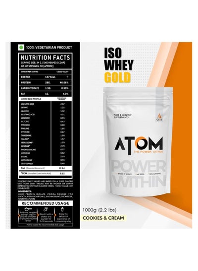 Buy AS-IT-IS ATOM Performance Whey 1Kg | With Safed Musli & Mucuna Pruriens | For Faster Recovery | Highly Bioavailable | Cookie delight flavor in UAE