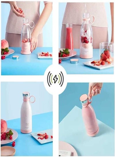 اشتري Electric Rechargeable Mini Portable Juicer For Quick Juices And Smoothies, Pink في الامارات