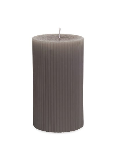 اشتري Basic Velvet Rose Candle Grey - 7X12 Cm في الامارات