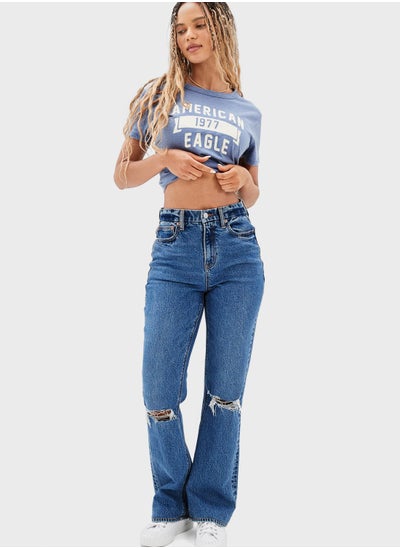 Buy Ripped Flared Jeans in UAE