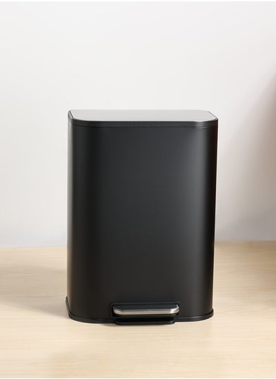 Buy Stainless Steel Trash Bin 5L Silver & Black Anti-Fingerprint & Soft Close Lid in Saudi Arabia