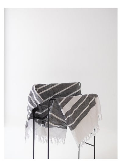 Buy Sandy stripes Beach Towel (100x180cm) White*Grey in Egypt