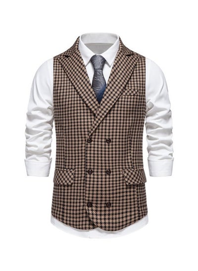 اشتري New Double Breasted Gun Collar Suit Vest في السعودية