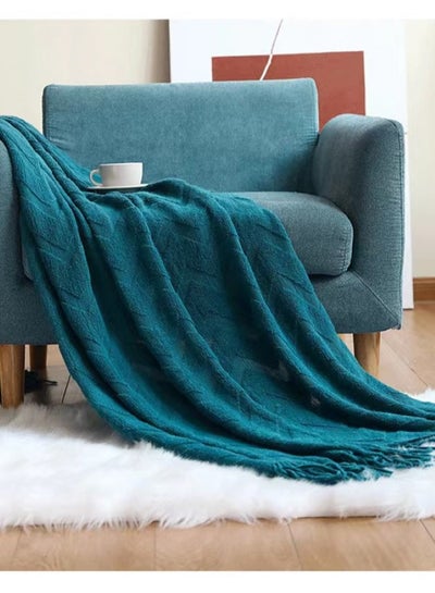 Buy 1-Piece Lightweight All Season Blanket Sofa Blanket Summer Blanket Blue Acrylic Fiber 180x127 cm in UAE