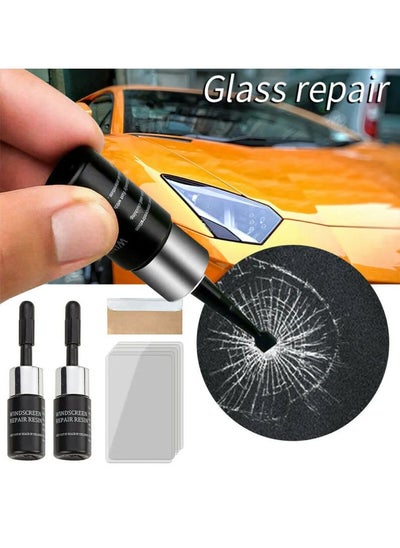 اشتري Windshield Crack Repair Kit, 2Pcs Black Windscreen Repair Kit, Repair Fluid Kit, Car Windshield Kits DIY Cars Window Tools, Glass Corrector Set, Crack Repairing, Nicks for Car في الامارات