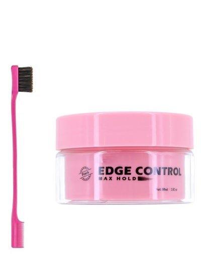 اشتري Edge Control Gel Max Hold Hair Wax with Brush Contains Castor Oil Bees wax & Glycerin في الامارات
