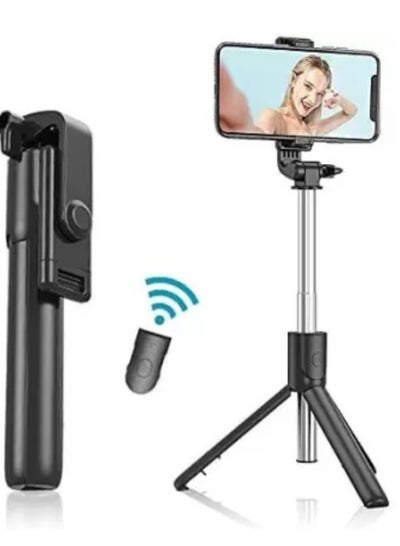 اشتري Bluetooth Selfie Sticks with Remote and Selfie Light, 3-in-1 Multifunctional Selfie Stick Tripod Stand Mobile Stand Compatible with All Phones Bluetooth Selfie Stick  (Black, Remote Included) في الامارات