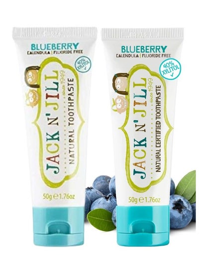 Buy Natural Certified Toothpaste Blueberry Flavour, Made with Natural Ingredients 50g x 2(Pack of 2) in UAE