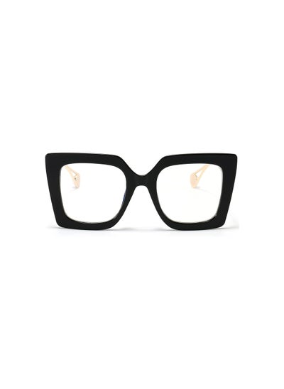 اشتري Fashion Oversized Blue Light Blocking Glasses for Women Big Square Thick Frame Computer Screen Eyeglasses في السعودية