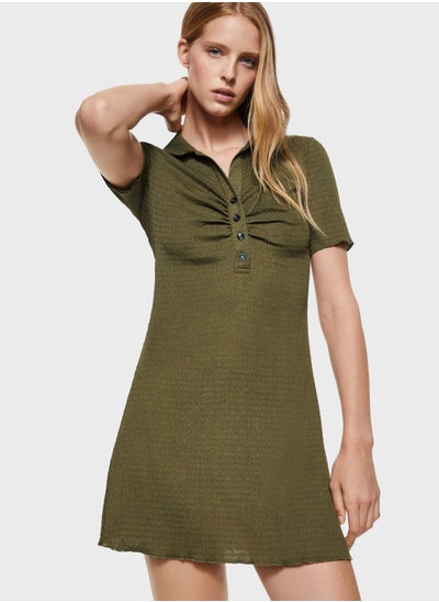 Buy Button Detail Knitted Dress in Saudi Arabia