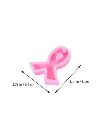 Buy 3 Pcs Pink Ribbon Silicone Keychain Mold with Hole Awareness Candy Fondant Mold Handmade Breast Cancer Mould for DIY Chocolate Cake Pudding Ice Cream Jelly in UAE