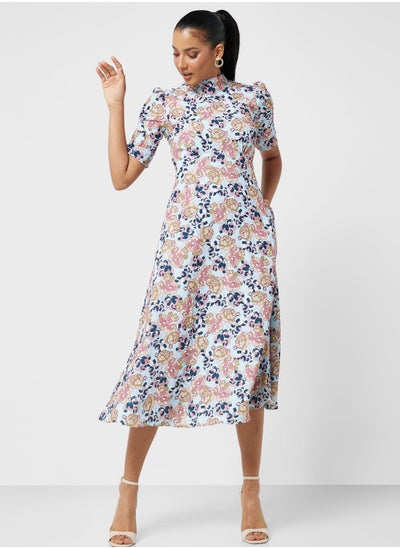 Buy Printed Pocket Detail Dress in UAE