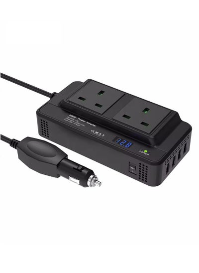 Buy Car Converter: 12V to 110V/220V with 4 USB Ports Charger Adapter in Saudi Arabia