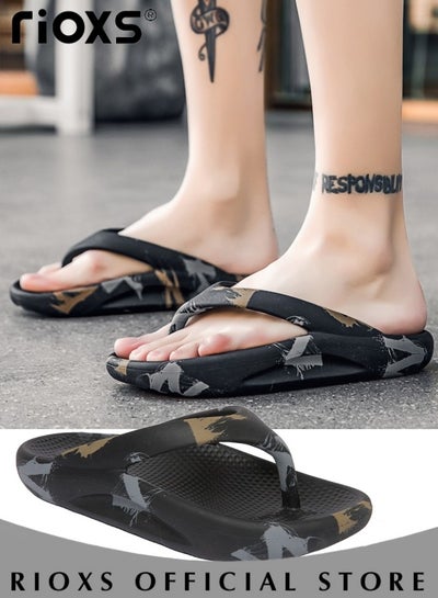 Buy Men's Flip Flop Shower Slippers Anti-Slip Flat Sandal For Indoor Or Outdoor Use in Saudi Arabia