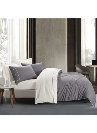 Buy Porto - Double Summer Bedding Set - 7 Pieces-Gray in Saudi Arabia