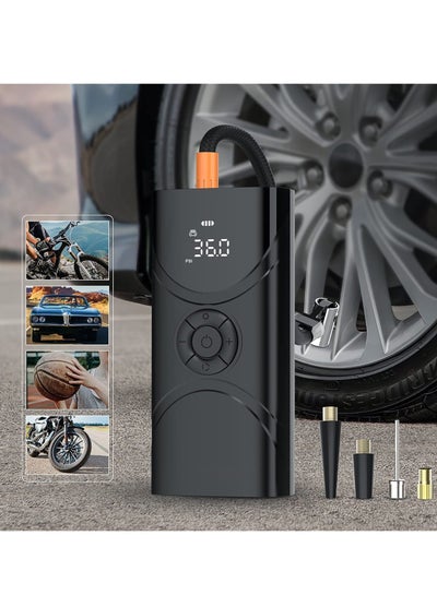 Buy Tire Inflator Portable Air Compressor 150PSI Cordless Tire Pump with Rechargeable Battery 6000mAh Electric Air Pump with Emergency LED Lights for Cars Tires Bikes Motorcycles in Saudi Arabia