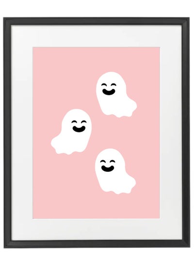 Buy Halloween Cute Ghosts Framed Poster 50x40cm - Spooky Halloween Wall Art Decor for Kids' Rooms, Home, Nursery, or Party - Trick or Treat Halloween Decoration Gift in UAE